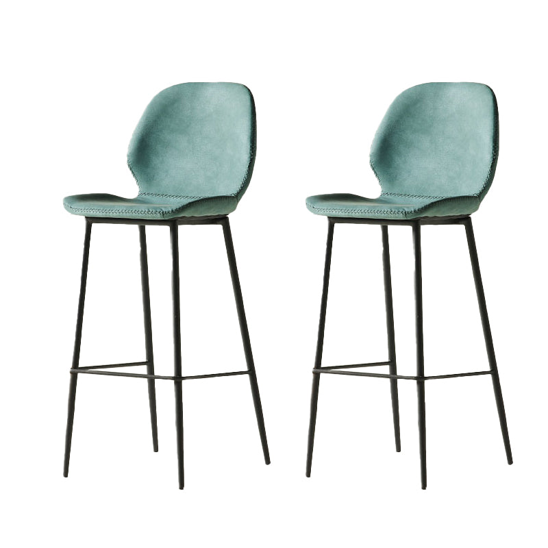 Contemporary PU Leather Bar Stool Low Back Upholstered Bar Stool