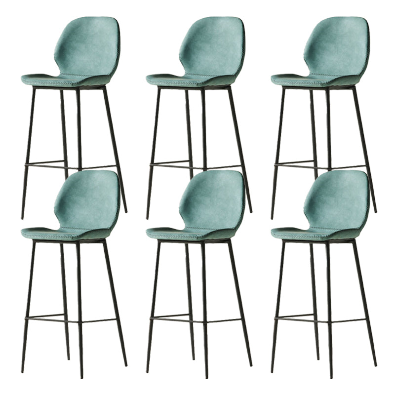 Contemporary PU Leather Bar Stool Low Back Upholstered Bar Stool