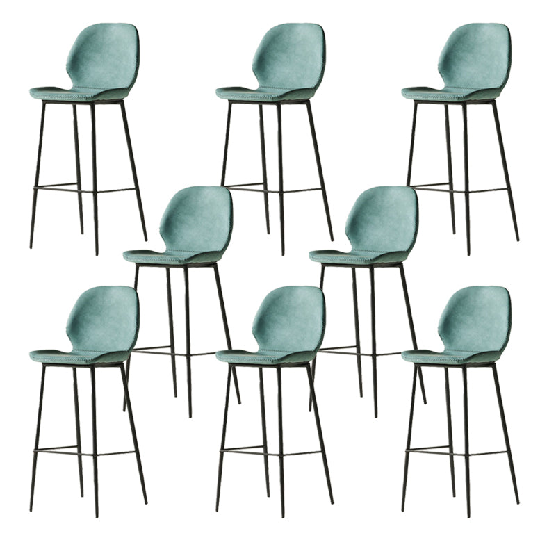 Contemporary PU Leather Bar Stool Low Back Upholstered Bar Stool