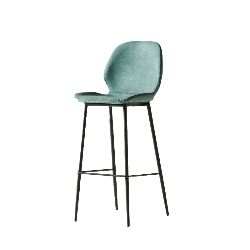Contemporary PU Leather Bar Stool Low Back Upholstered Bar Stool