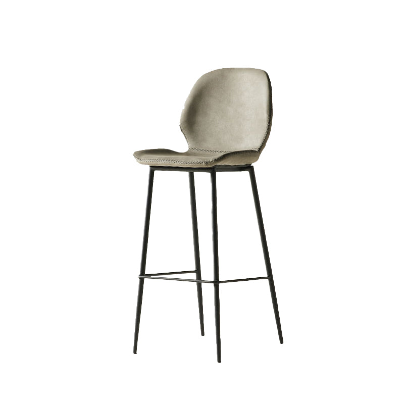 Contemporary PU Leather Bar Stool Low Back Upholstered Bar Stool