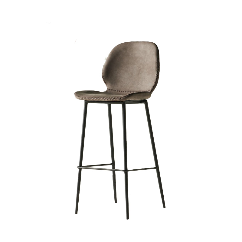 Contemporary PU Leather Bar Stool Low Back Upholstered Bar Stool
