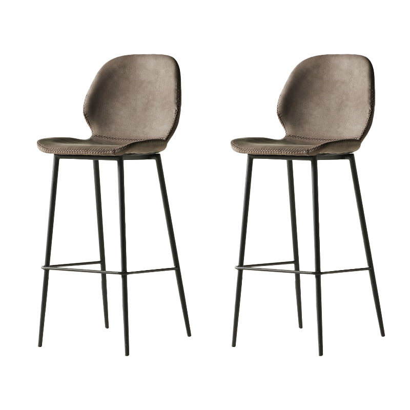 Contemporary PU Leather Bar Stool Low Back Upholstered Bar Stool