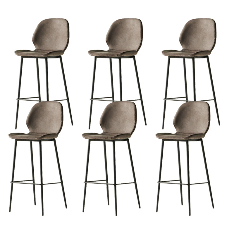 Contemporary PU Leather Bar Stool Low Back Upholstered Bar Stool
