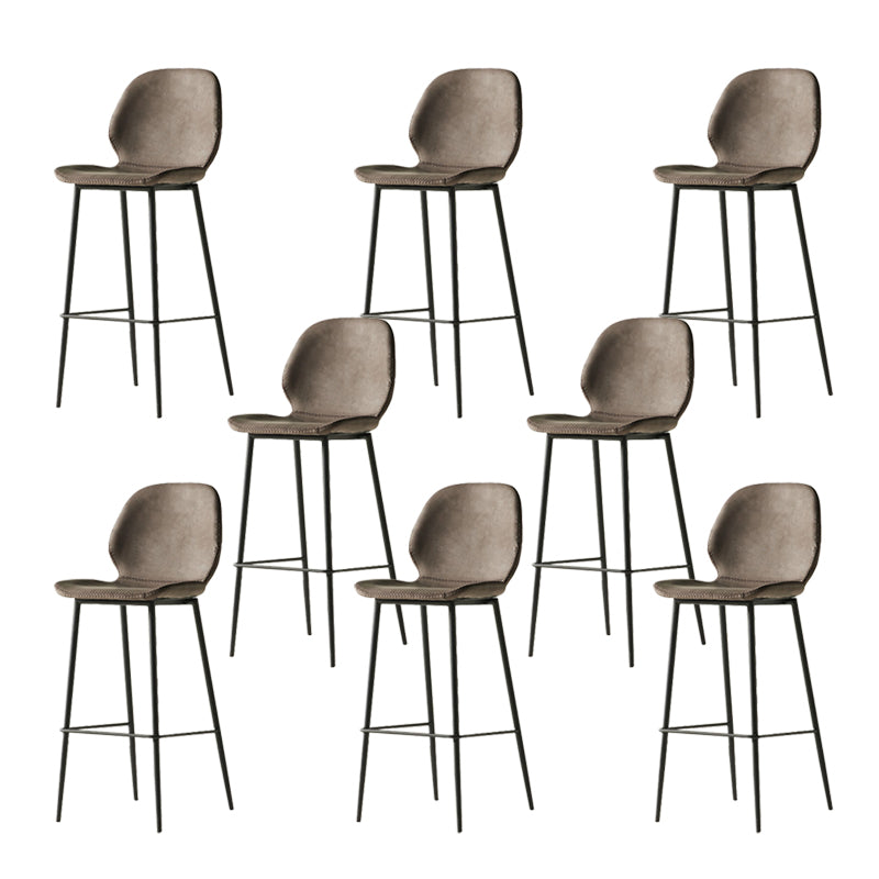 Contemporary PU Leather Bar Stool Low Back Upholstered Bar Stool