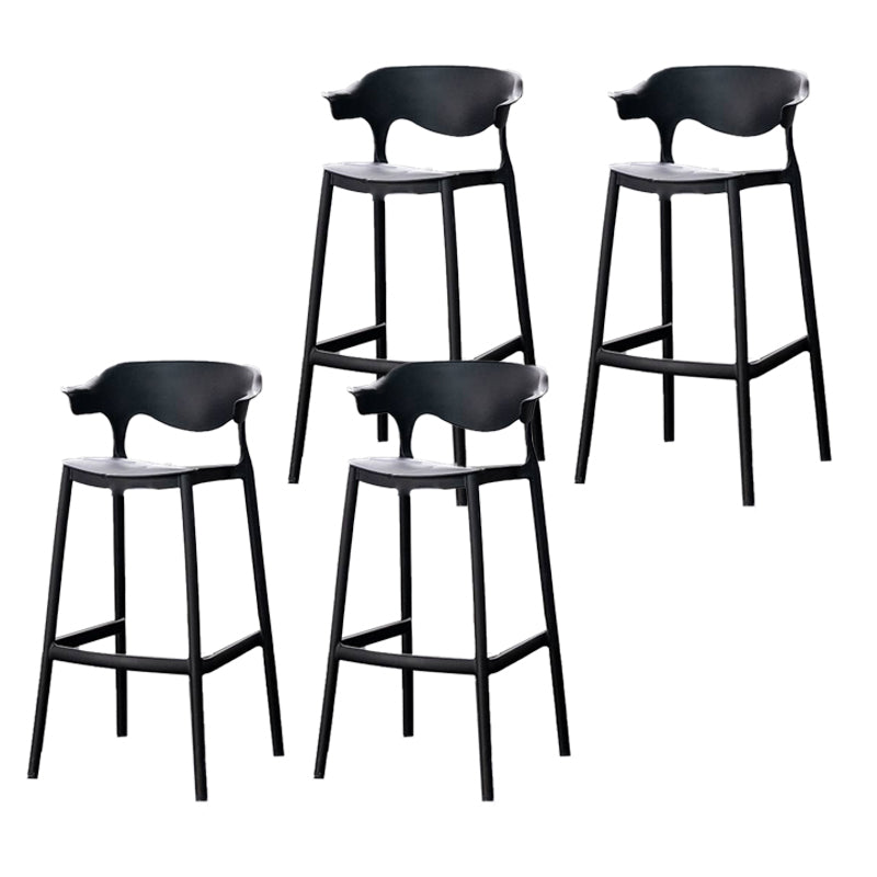 Industrial Stackable Bar Height Stool Plastic Low Back Bar Stool for Dining Room