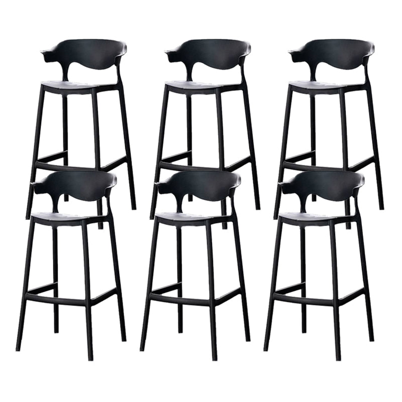 Industrial Stackable Bar Height Stool Plastic Low Back Bar Stool for Dining Room