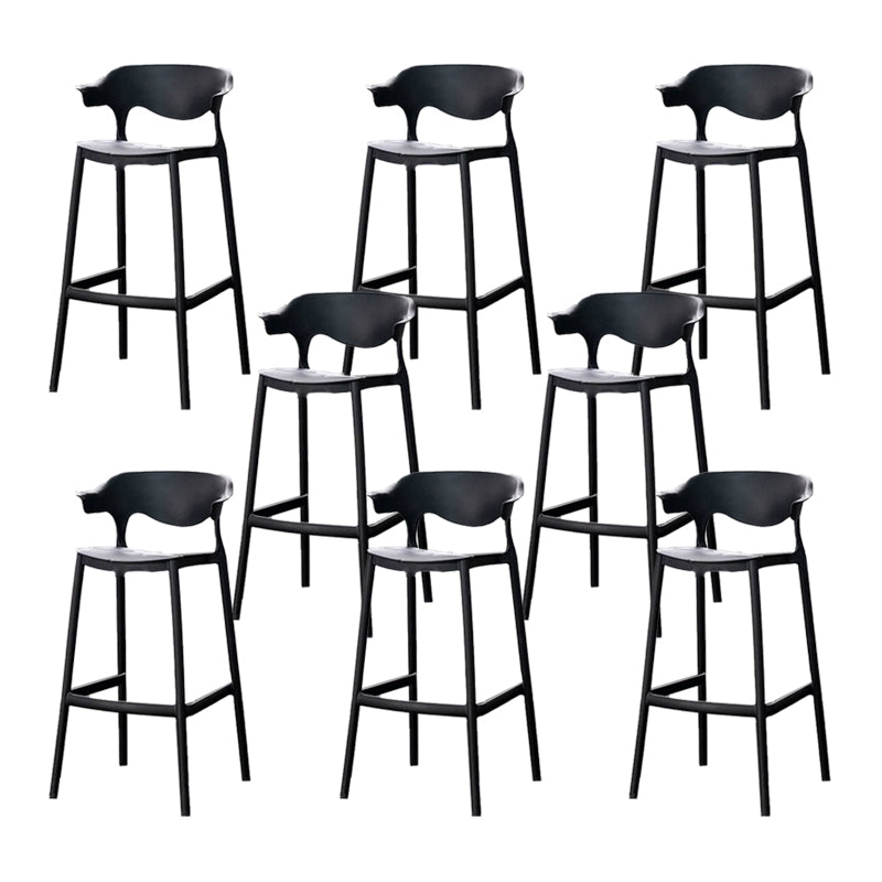 Industrial Stackable Bar Height Stool Plastic Low Back Bar Stool for Dining Room