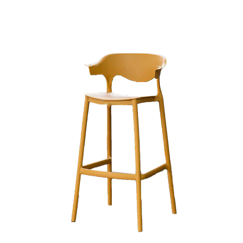 Industrial Stackable Bar Height Stool Plastic Low Back Bar Stool for Dining Room