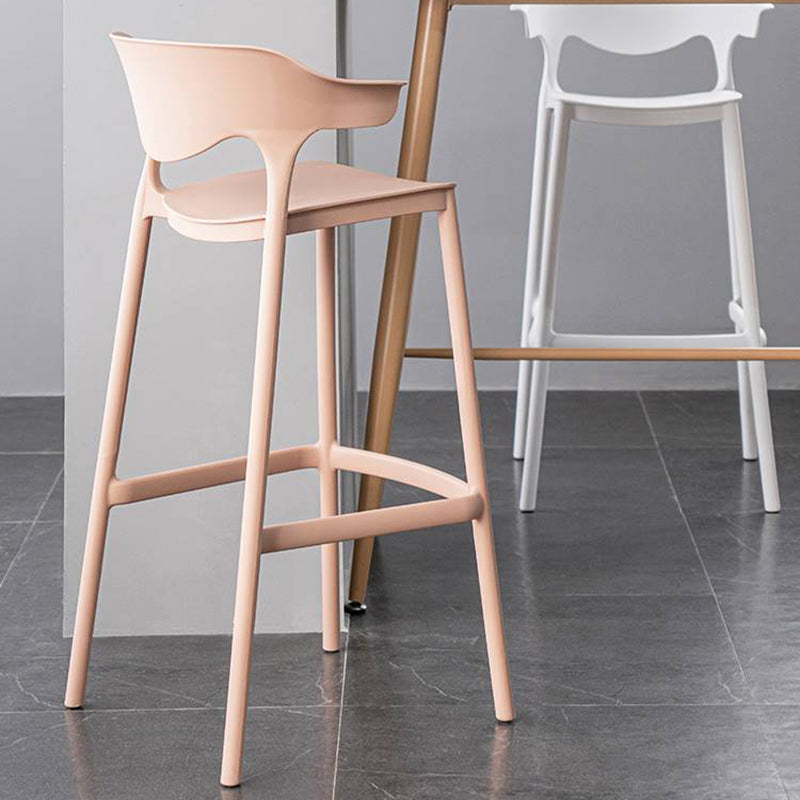 Industrial Stackable Bar Height Stool Plastic Low Back Bar Stool for Dining Room