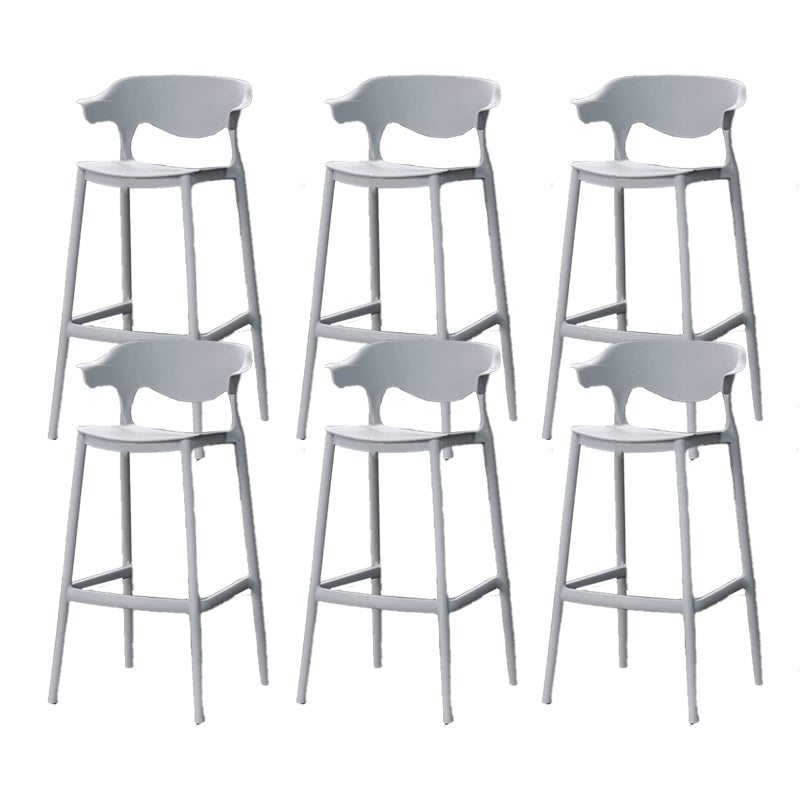 Industrial Stackable Bar Height Stool Plastic Low Back Bar Stool for Dining Room