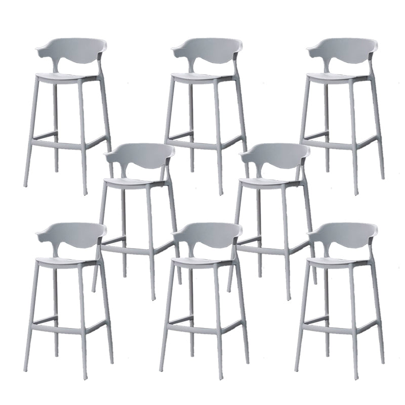 Industrial Stackable Bar Height Stool Plastic Low Back Bar Stool for Dining Room