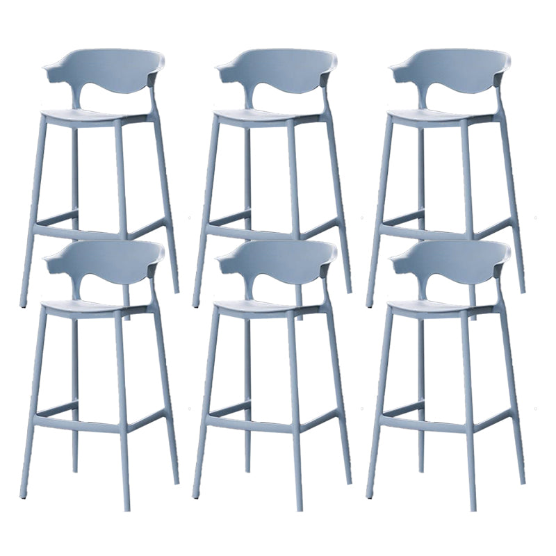 Industrial Stackable Bar Height Stool Plastic Low Back Bar Stool for Dining Room