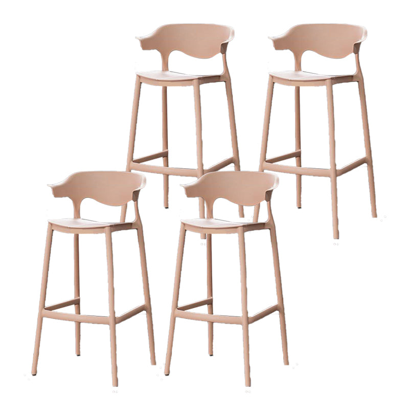 Industrial Stackable Bar Height Stool Plastic Low Back Bar Stool for Dining Room