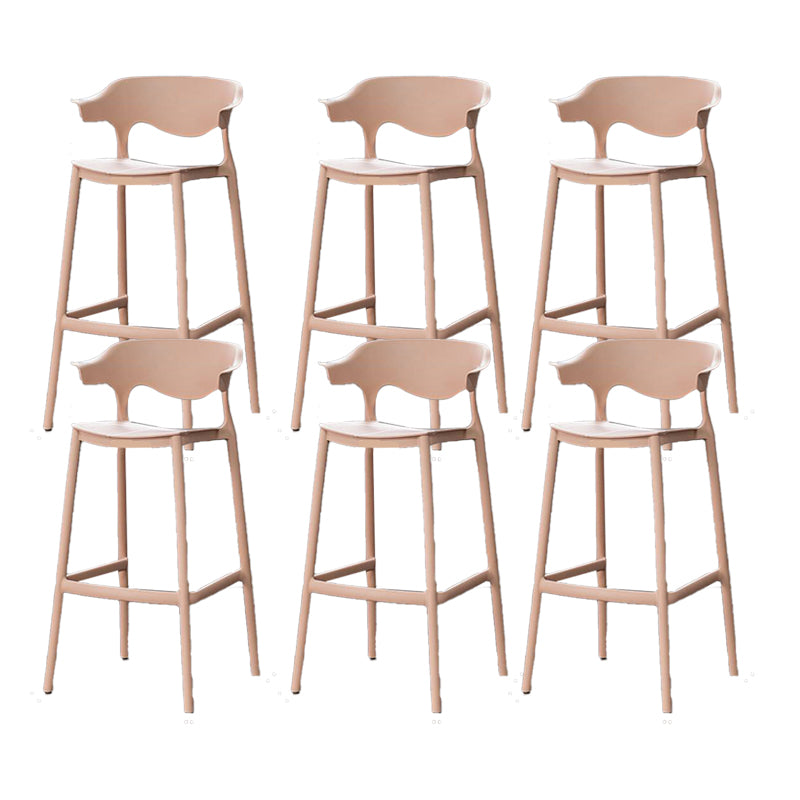 Industrial Stackable Bar Height Stool Plastic Low Back Bar Stool for Dining Room