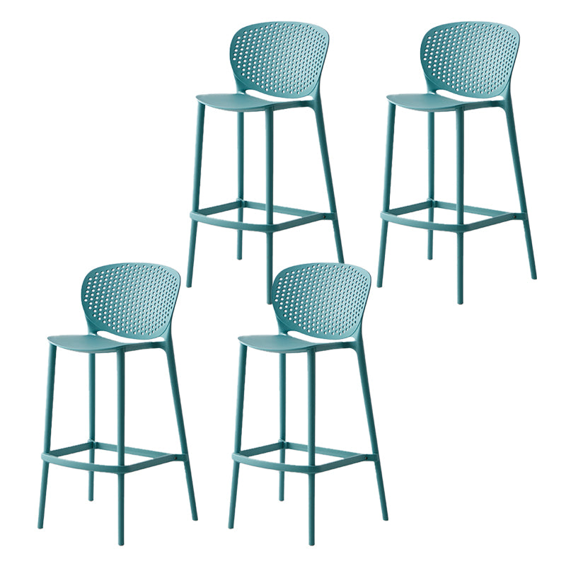 Industrial Stackable Armless Bar Stool Plastic Low Back Bar Stool