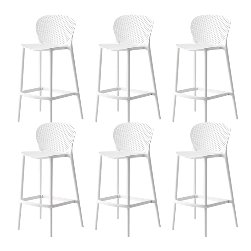 Industrial Stackable Armless Bar Stool Plastic Low Back Bar Stool