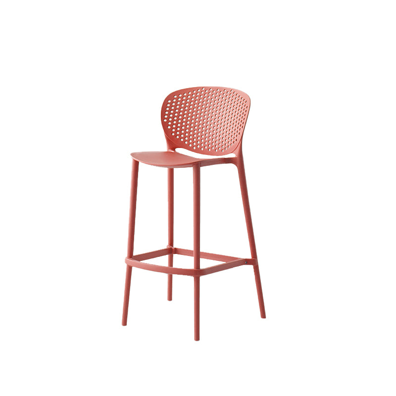 Industrial Stackable Armless Bar Stool Plastic Low Back Bar Stool