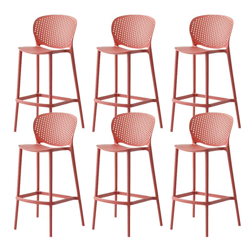Industrial Stackable Armless Bar Stool Plastic Low Back Bar Stool
