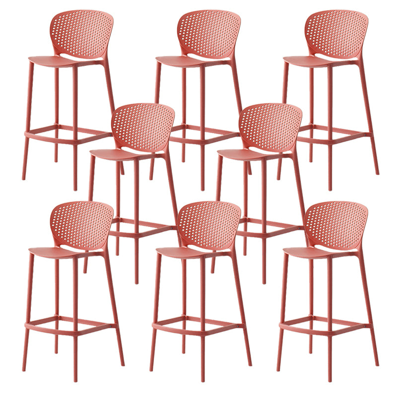 Industrial Stackable Armless Bar Stool Plastic Low Back Bar Stool