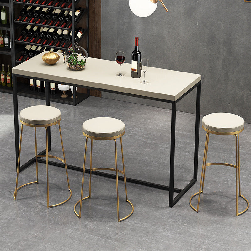 Glam Leather Bar Stool Backless Counter Stool for Bristol with Metal Legs