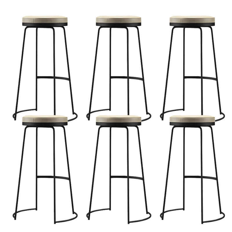 Glam Leather Bar Stool Backless Counter Stool for Bristol with Metal Legs