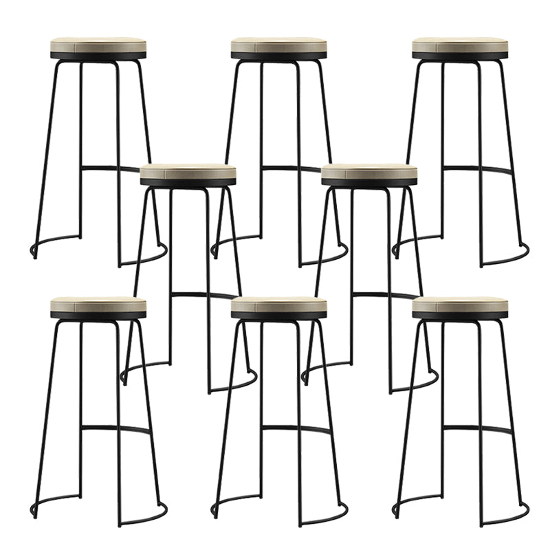 Glam Leather Bar Stool Backless Counter Stool for Bristol with Metal Legs
