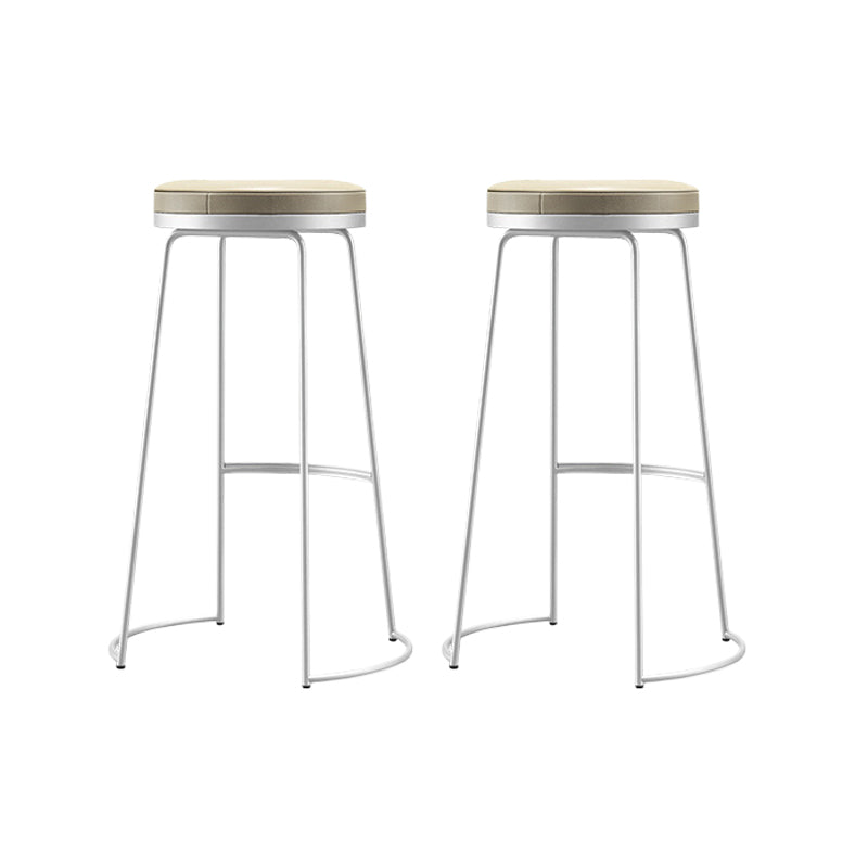 Glam Leather Bar Stool Backless Counter Stool for Bristol with Metal Legs