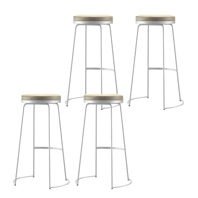 Glam Leather Bar Stool Backless Counter Stool for Bristol with Metal Legs