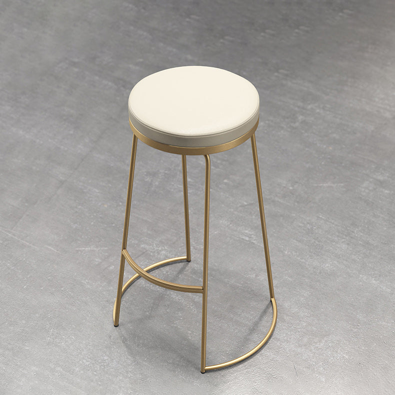 Glam Leather Bar Stool Backless Counter Stool for Bristol with Metal Legs