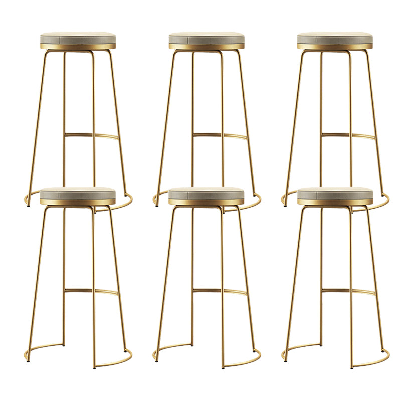 Glam Leather Bar Stool Backless Counter Stool for Bristol with Metal Legs