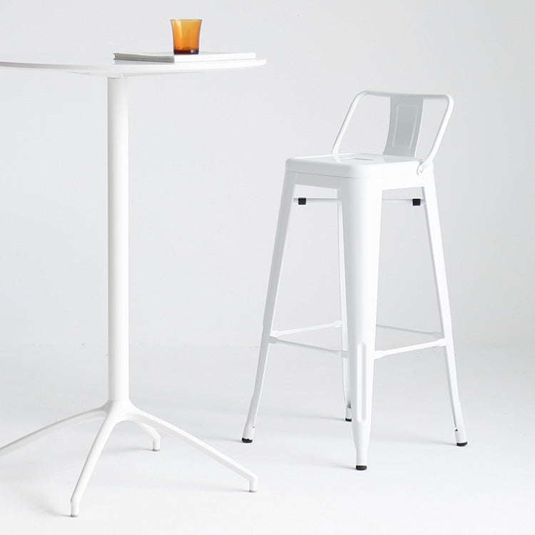 Outdoor-Indoor Metal Bar Height Stool Industrial Low Back Bar Stool