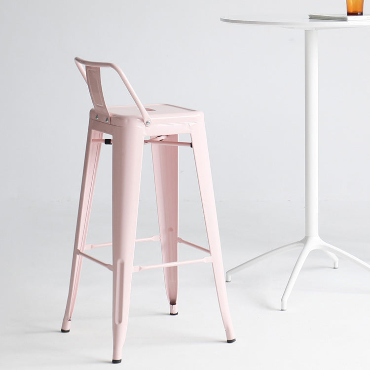 Outdoor-Indoor Metal Bar Height Stool Industrial Low Back Bar Stool