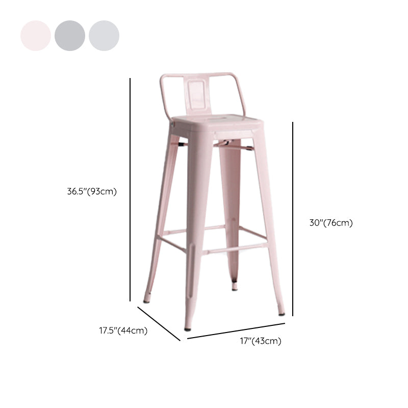 Outdoor-Indoor Metal Bar Height Stool Industrial Low Back Bar Stool