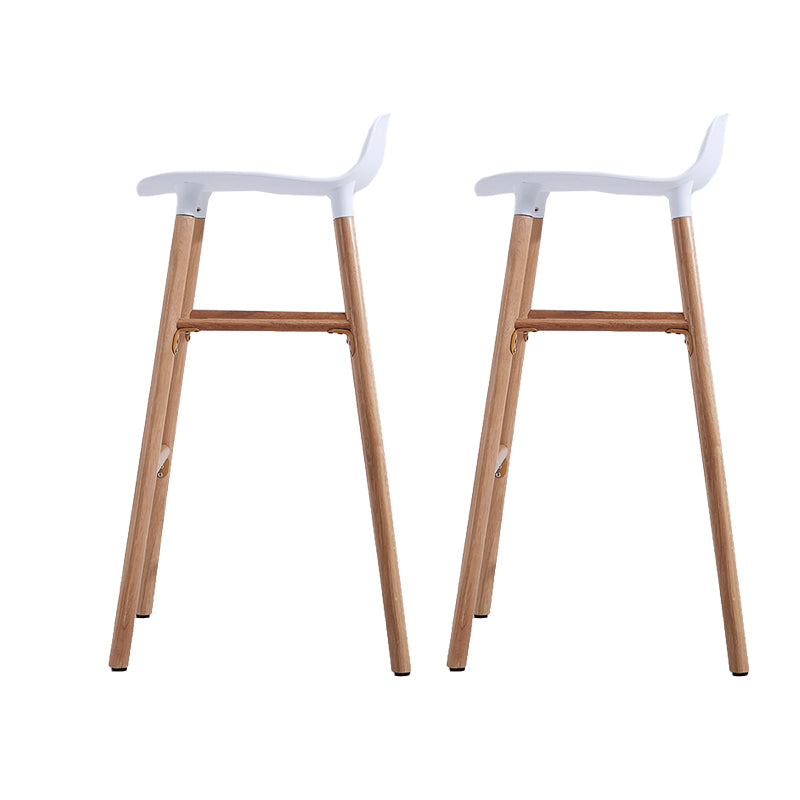 Scandinavian Solid Wood Legs Bar Stool Armless Plastic Bar Stool for Living Room