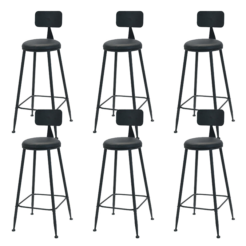 Leather Bar Stool Glam Armless Counter Stool for Living Room