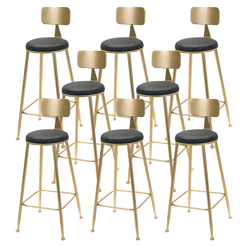 Leather Bar Stool Glam Armless Counter Stool for Living Room