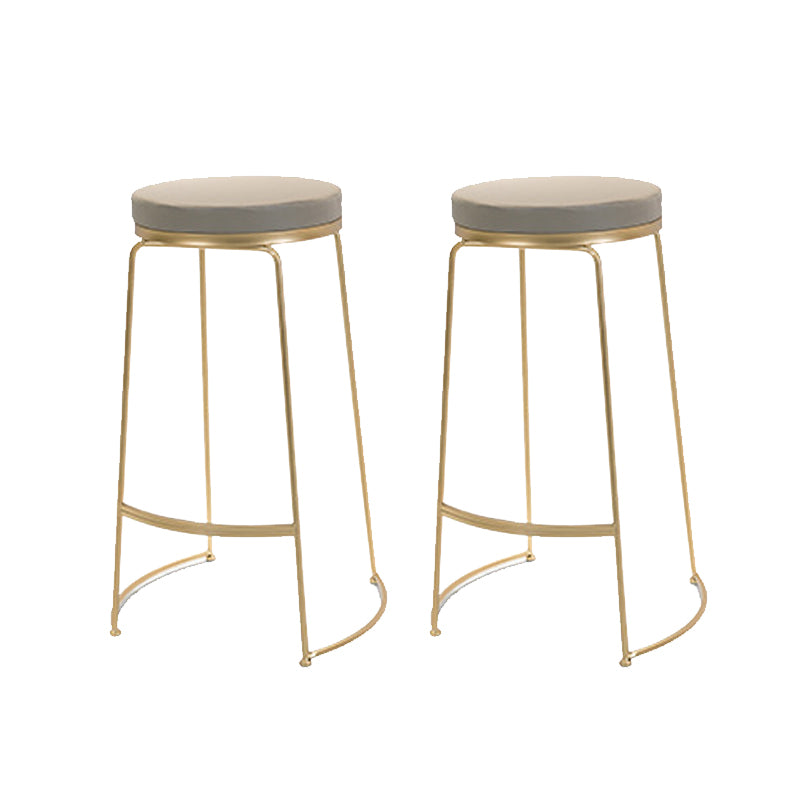 Leather Bar Stool Glam Armless Counter Stool for Living Room