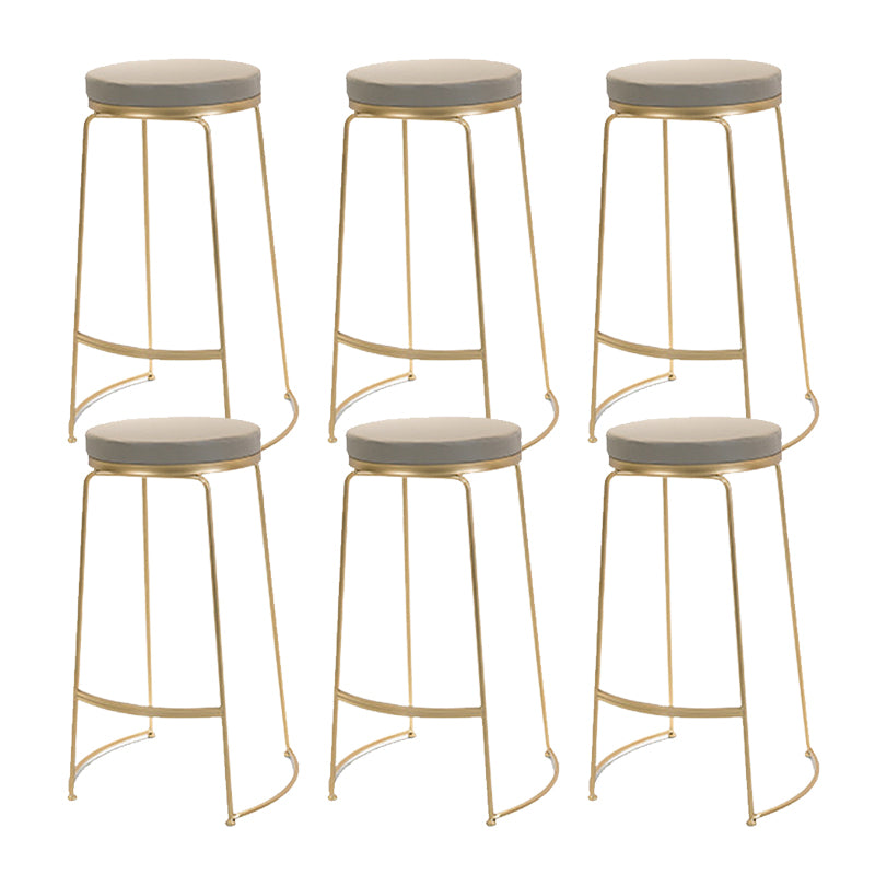 Leather Bar Stool Glam Armless Counter Stool for Living Room