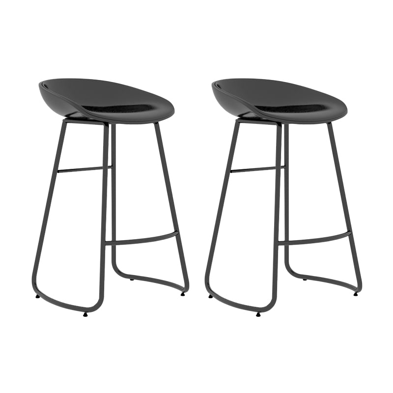 Indoor Glam Armless Bucket Seat Low Back Plastic and Steel Bar Stool