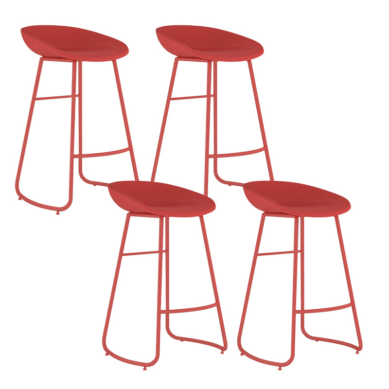 Indoor Glam Armless Bucket Seat Low Back Plastic and Steel Bar Stool