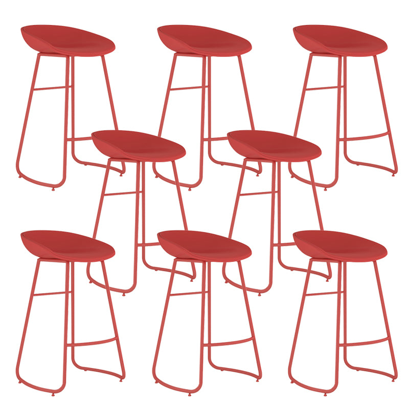 Indoor Glam Armless Bucket Seat Low Back Plastic and Steel Bar Stool