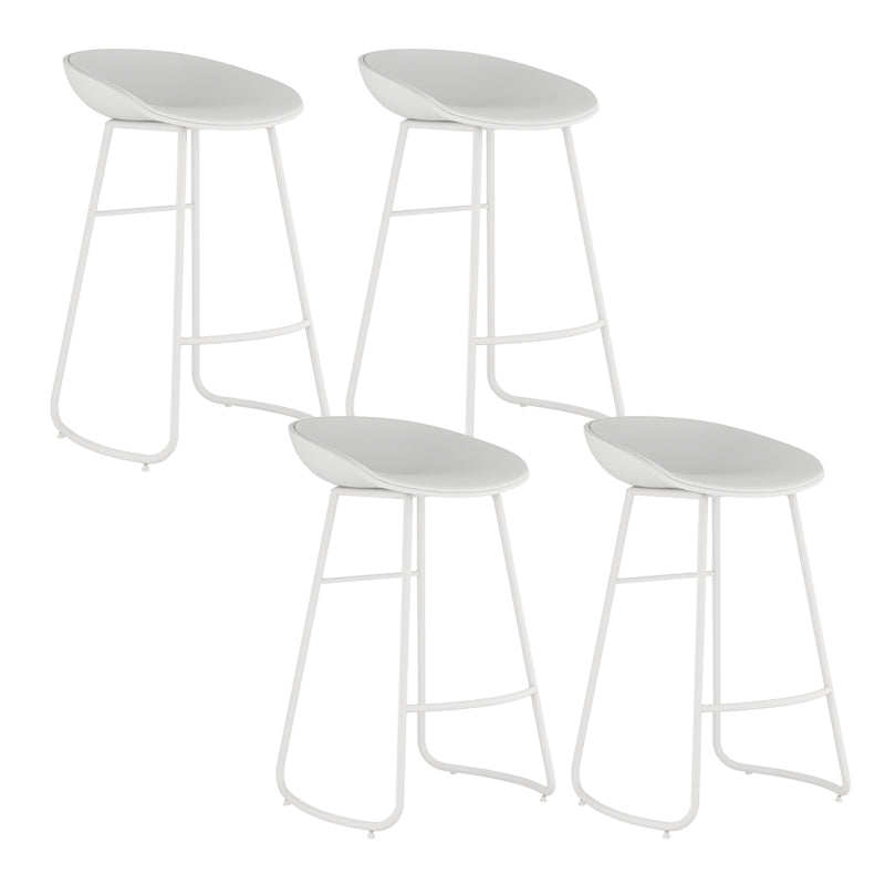 Indoor Glam Armless Bucket Seat Low Back Plastic and Steel Bar Stool