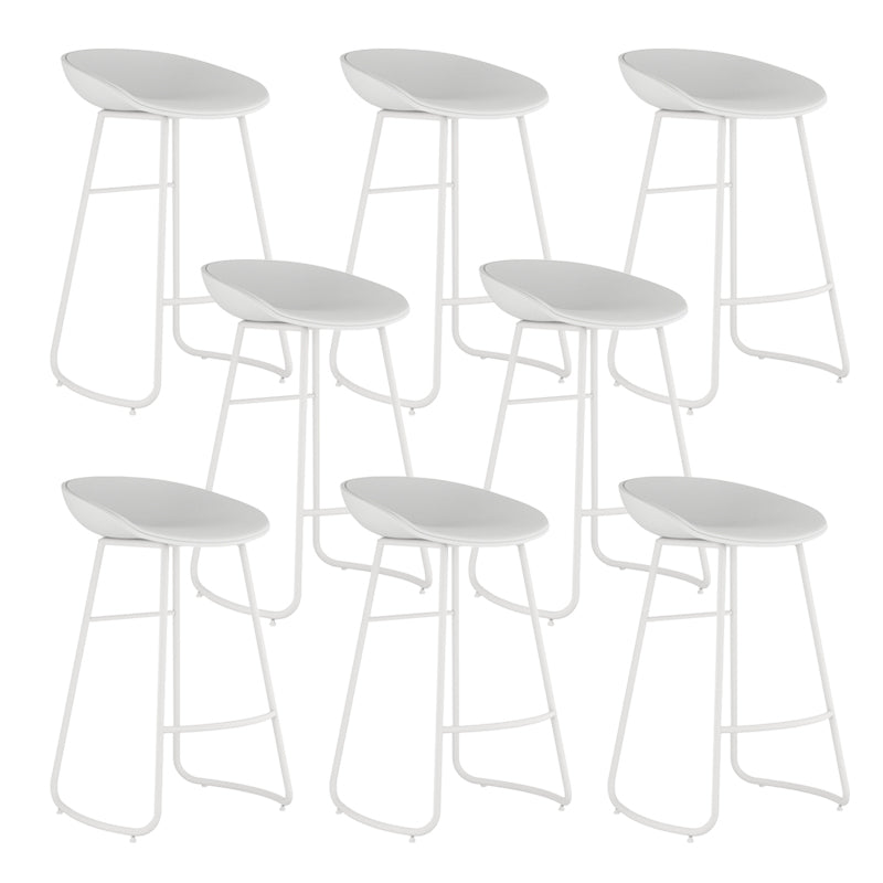 Indoor Glam Armless Bucket Seat Low Back Plastic and Steel Bar Stool