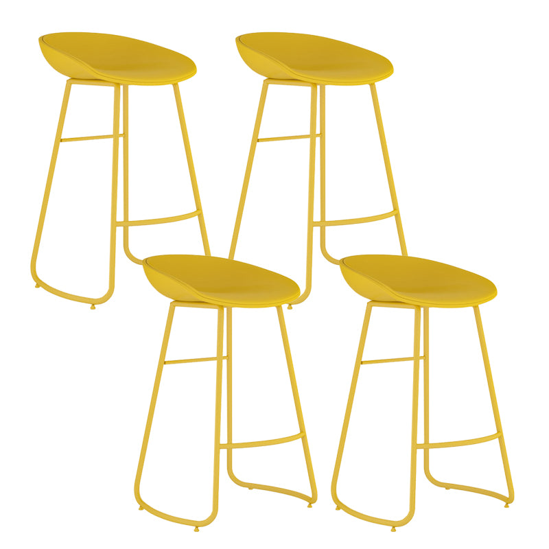 Indoor Glam Armless Bucket Seat Low Back Plastic and Steel Bar Stool