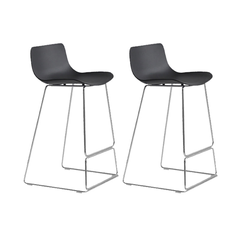 Scandinavian Armless Bar Stool Plastic and Steel Bar Stool for Living Room