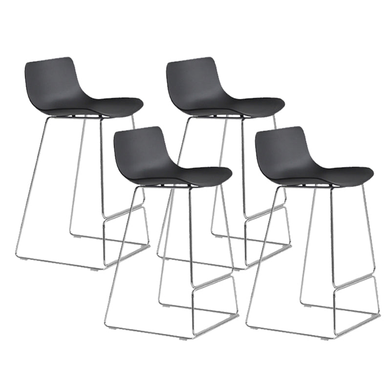 Scandinavian Armless Bar Stool Plastic and Steel Bar Stool for Living Room
