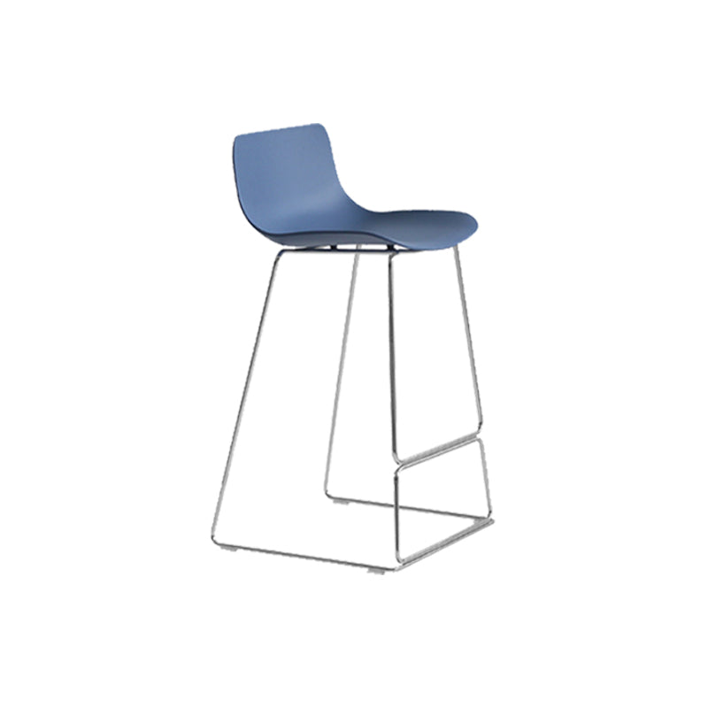 Scandinavian Armless Bar Stool Plastic and Steel Bar Stool for Living Room
