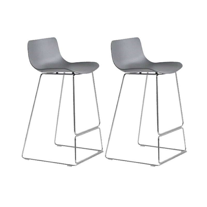 Scandinavian Armless Bar Stool Plastic and Steel Bar Stool for Living Room