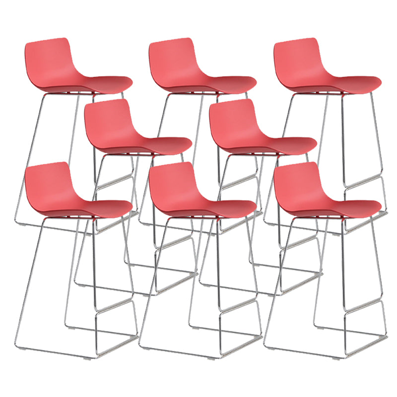 Scandinavian Armless Bar Stool Plastic and Steel Bar Stool for Living Room